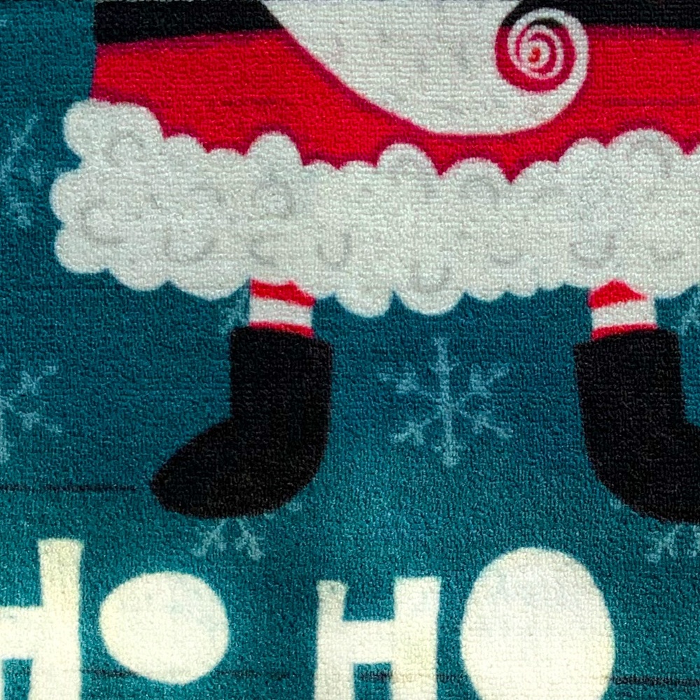 Peppermint & Pine Christmas Santa Accent Rug Non Skid Mat Blue 17.3” X 29.9” - Picture 2 of 7